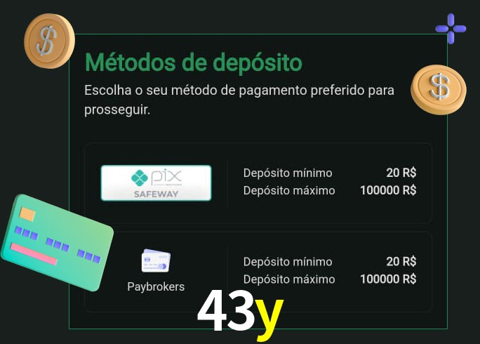 O cassino 43y oferece uma grande variedade de métodos de pagamento